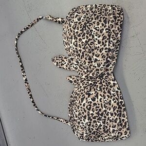 Colloyes Size L Leopard Print Bikini Top
